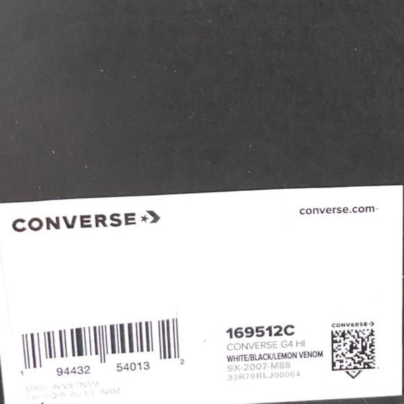 Converse G4 Hi Top White Black Lemon Venom Mesh Leather Sneakers Women's 169512C - Picture 8 of 8